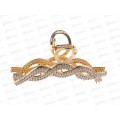 Краб металлический 11см. под золото &quotКосичка&quot, со стразами №9072