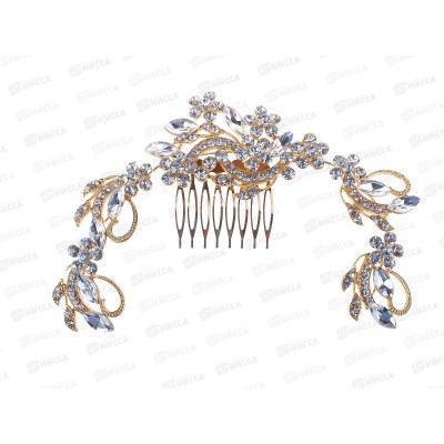 Гребень гибкий стразы, камень п/зол., п/сер. №2453 Гребень гибкий стразы, камень п/зол., п/сер. №2453