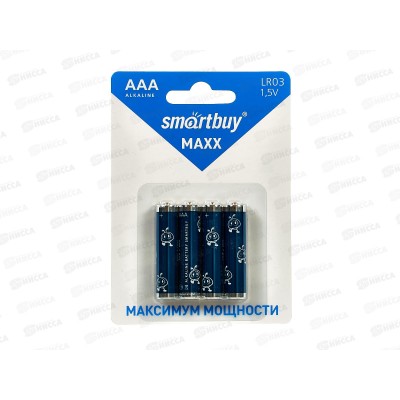 Батарейка SmartBuy LR03/4B MAXX *4/48/480 Батарейка SmartBuy LR03/4B MAXX *4/48/480