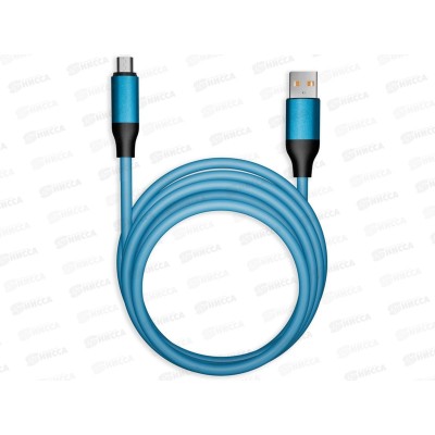 Кабель Bold MicroUSB д/зарядки,Smartbuy iK-12BOLD-BLUE синий 1м