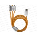 Кабель Bold Tupe C+MicroUSB+Li-ng д/зарядки,Smartbuy Ik-312QBomb2-oran 3A 1м