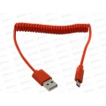 Кабель-дата microUSB спиральный Smartbuy iK-12sp red 1м красный