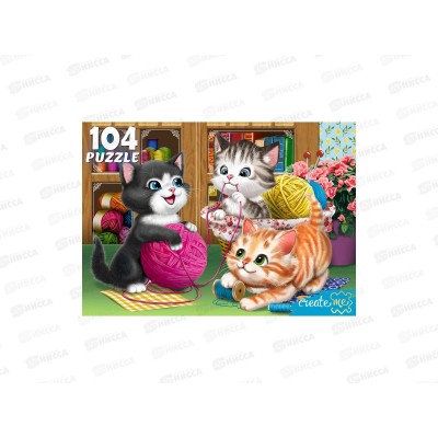 ПАЗЛЫ 104 элементов Три милых котенка, ПУ104-7715 *24