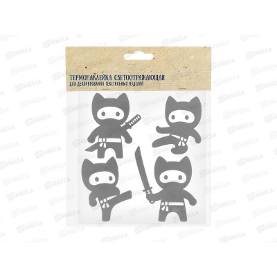 Наклейка термо светоотражающая deVente  Ninja,4шт,8004331