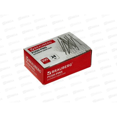 Булавки офисные BRAU 24мм 500шт 220562*10/400 Булавки офисные BRAU 24мм 500шт 220562*10/400
