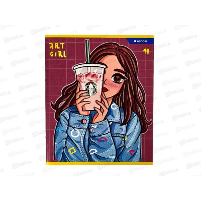 Тетрадь 48л кл. Alingar Art girls, мел, 4 дизайна.,  AL10903 *8/96