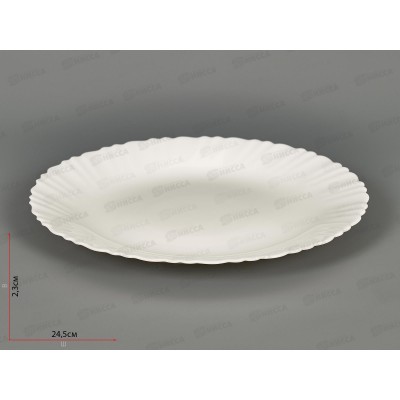 Тарелка  десерт "Бьянко плюс" 24см опал стекло 818-028 г