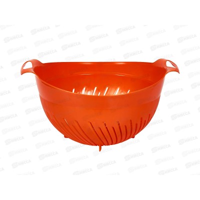 Дуршлаг 3,5л с ручкой оранжевый *20  ИНТ