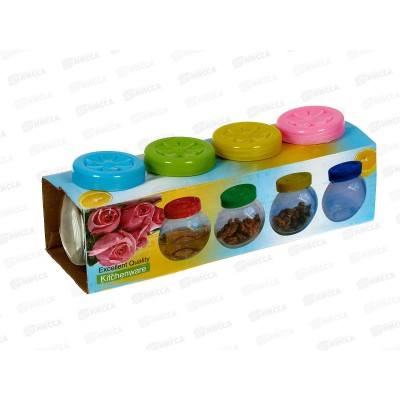 Набор емкостей для специй 120мл 4 предмета 323-44 *2/36 Набор емкостей для специй 120мл 4 предмета 323-44 *2/36