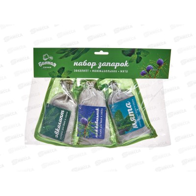 Набор Запарок в сум. 3шт (Мята,Эвк,Можжев.) &quotБанная линия&quot 11-715
