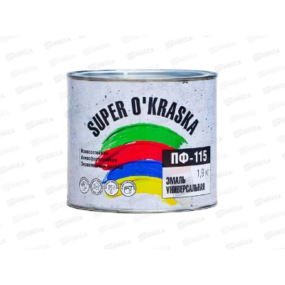 ЭМАЛЬ ЛАКРА ПФ-115 super okraska Белая матовая 1,9кг *6 Л СРОК ДО 01.25