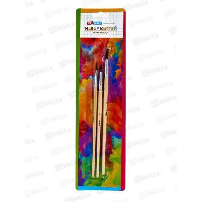 Кисти набор ArtSpace 3шт (пони, круглые), 2384 *24/240