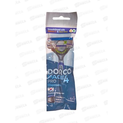 DORCO PACE4 PRO одноразовый станок 1 штука 4 лезвия плавающая головка увлажняюшая полоска *10/240 DORCO PACE4 PRO одноразовый станок 1 штука 4 лезвия плавающая головка увлажняюшая полоска *10/240
