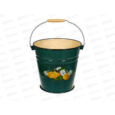 Ведро 12л без крышки декорированное С1124.зП зеленый рябчик *2