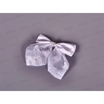 Резинка  для волос &quotШкольница&quot 11*9см сердечко белый 10072619