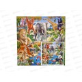 Пазлы фигурный. Дикие животные. 45 деталей, 30х30,5см, 22323 (ГеоДом)