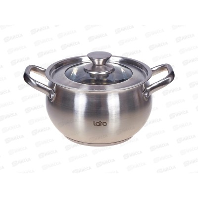 Кастрюля Токио 20х12,5см 4.1л, индукционное дно, крышка LR02-263