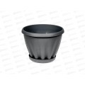 Горшок Знатный D140мм 1л с подставкой Серый М301СЕР *72 Горшок Знатный D140мм 1л с подставкой Серый М301СЕР *72
