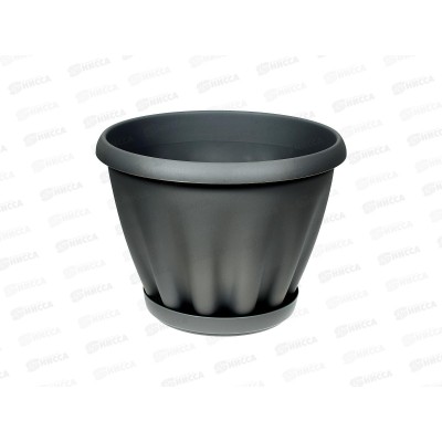 Горшок Знатный D225мм 3,9л с/подст Графит М303ГРАФ *16 Горшок Знатный D225мм 3,9л с/подст Графит М303ГРАФ *16