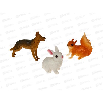 Животные в наборе (3шт) в пакете 16,5х25см, И-5625 Животные в наборе (3шт) в пакете 16,5х25см, И-5625