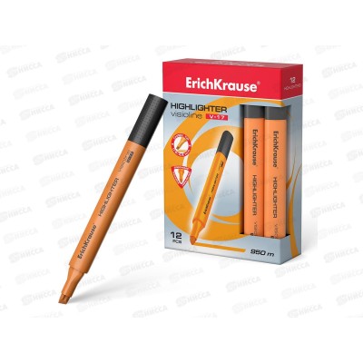 Маркер Erich Krause V-17 текстовый, оранжевый, 56703 *12/144 Маркер Erich Krause V-17 текстовый, оранжевый, 56703 *12/144