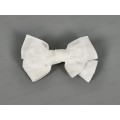 Заколка-автомат с белым бантом шелк капрон 10см №9426 Заколка-автомат с белым бантом шелк капрон 10см №9426