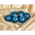 Набор елочных шаров 6шт "Блестящее напыление" 4см синий 652-016 Набор елочных шаров 6шт "Блестящее напыление" 4см синий 652-016