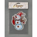 Наклейка на стекло &quotСнеговик с игрушкой&quot 15*20см 185-0788