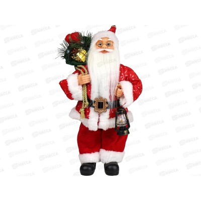 Дед Мороз 35см в красной шубе с белым мехом и фонарём, НУ-6272 Дед Мороз 35см в красной шубе с белым мехом и фонарём, НУ-6272