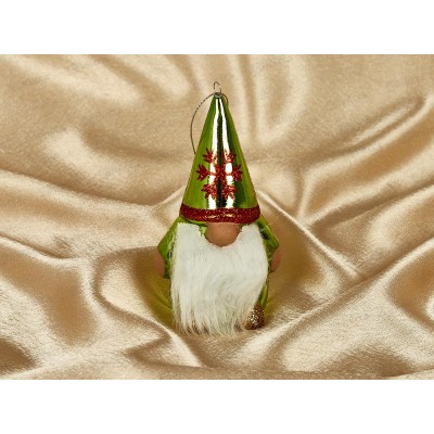 Елочная игрушка Веселый лесовичок 6,5*13см зеленый 916-0708 Елочная игрушка Веселый лесовичок 6,5*13см зеленый 916-0708