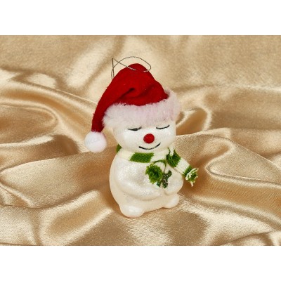 Елочная игрушка Зимний снеговик 6*11см зеленый 916-1162 Елочная игрушка Зимний снеговик 6*11см зеленый 916-1162