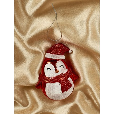 Елочная игрушка Милый пингвиненок 12*7см красный 916-0819 Елочная игрушка Милый пингвиненок 12*7см красный 916-0819