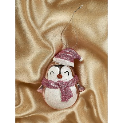 Елочная игрушка Милый пингвиненок 12*7см розовый 916-0823 Елочная игрушка Милый пингвиненок 12*7см розовый 916-0823