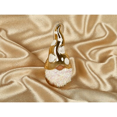 Елочная игрушка новогодний лесовичок 5,5*12,5см золото 916-1141