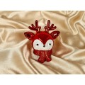 Елочная игрушка Новогодний олененок 7*10,5см красный 916-1134 Елочная игрушка Новогодний олененок 7*10,5см красный 916-1134