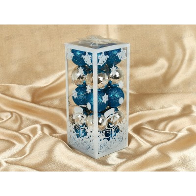 Набор шаров 20шт, 4см "Веселый праздник" голубой, серебряный, НУ-0464 Набор шаров 20шт, 4см "Веселый праздник" голубой, серебряный, НУ-0464