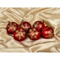 Набор шаров 6шт, 6см "Снежинка", красный матовый с узором, НУ-6954 Набор шаров 6шт, 6см "Снежинка", красный матовый с узором, НУ-6954