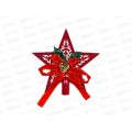Верхушка новогодняя 10см &quotСияющая звезда&quot красный 201-3500