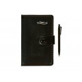 Записная книжка  Basir 60листов А6 черн, на кнопке, с ручкой МС-5183