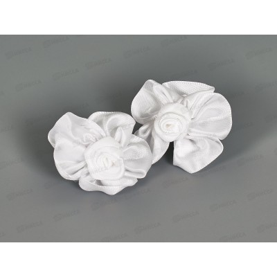 Резинка для волос &quotРоза&quot шелк, белая №9283 (упаковка 2шт)