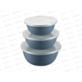 Набор 93-EM-SM-S02 эмаль мисок 3шт серо-голуб с крышками Linea Smalto Набор 93-EM-SM-S02 эмаль мисок 3шт серо-голуб с крышками Linea Smalto