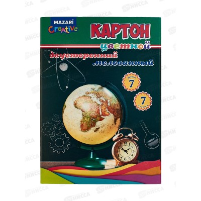 Цветной картон MAZARI 7л. 7цв,мелов.,М-17117*40 Цветной картон MAZARI 7л. 7цв,мелов.,М-17117*40