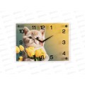 Часы настенные &quot21 Век&quot 2535-302 Котенок в тюльпанах Рубин