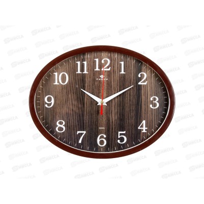 Часы настенные &quot21 Век&quot 2720-105 Структура дерева овал коричневый Рубин
