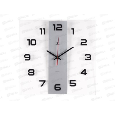 Часы настенные &quot21 Век&quot 3537-003 Полоса прозрачные Рубин