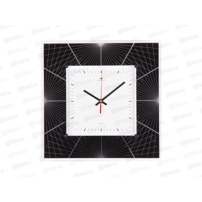 Часы настенные &quot21 Век&quot 3636-001 Геометрия1 квадрат белый Рубин