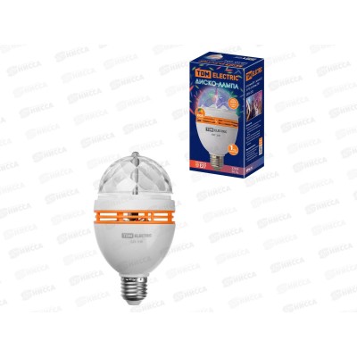 Диско-лампа ДС-01с цок Е27 3Вт RGB 220В белый TDM 0500 Диско-лампа ДС-01с цок Е27 3Вт RGB 220В белый TDM 0500