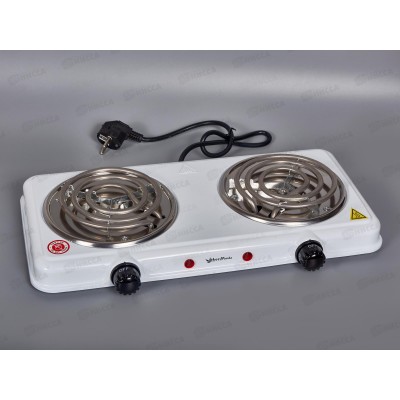 Плита электрическая HP-003W 2000Вт 132/132мм 2конфорки/спираль белый Плита электрическая HP-003W 2000Вт 132/132мм 2конфорки/спираль белый