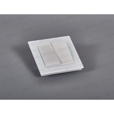 Выключатель скрытой установки 2клавиши Прогресс Glass белый *10/100 Выключатель скрытой установки 2клавиши Прогресс Glass белый *10/100