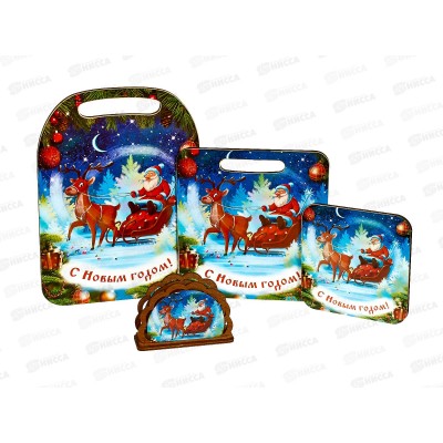 Комплект досок разделочных КМ-19 "Дед Мороз и олень" (2доски,подставка) Комплект досок разделочных КМ-19 "Дед Мороз и олень" (2доски,подставка)